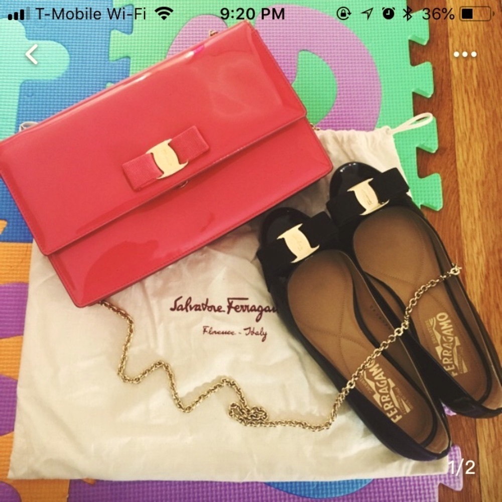 Salvatore Ferragamo Ginny rose pink bow bag